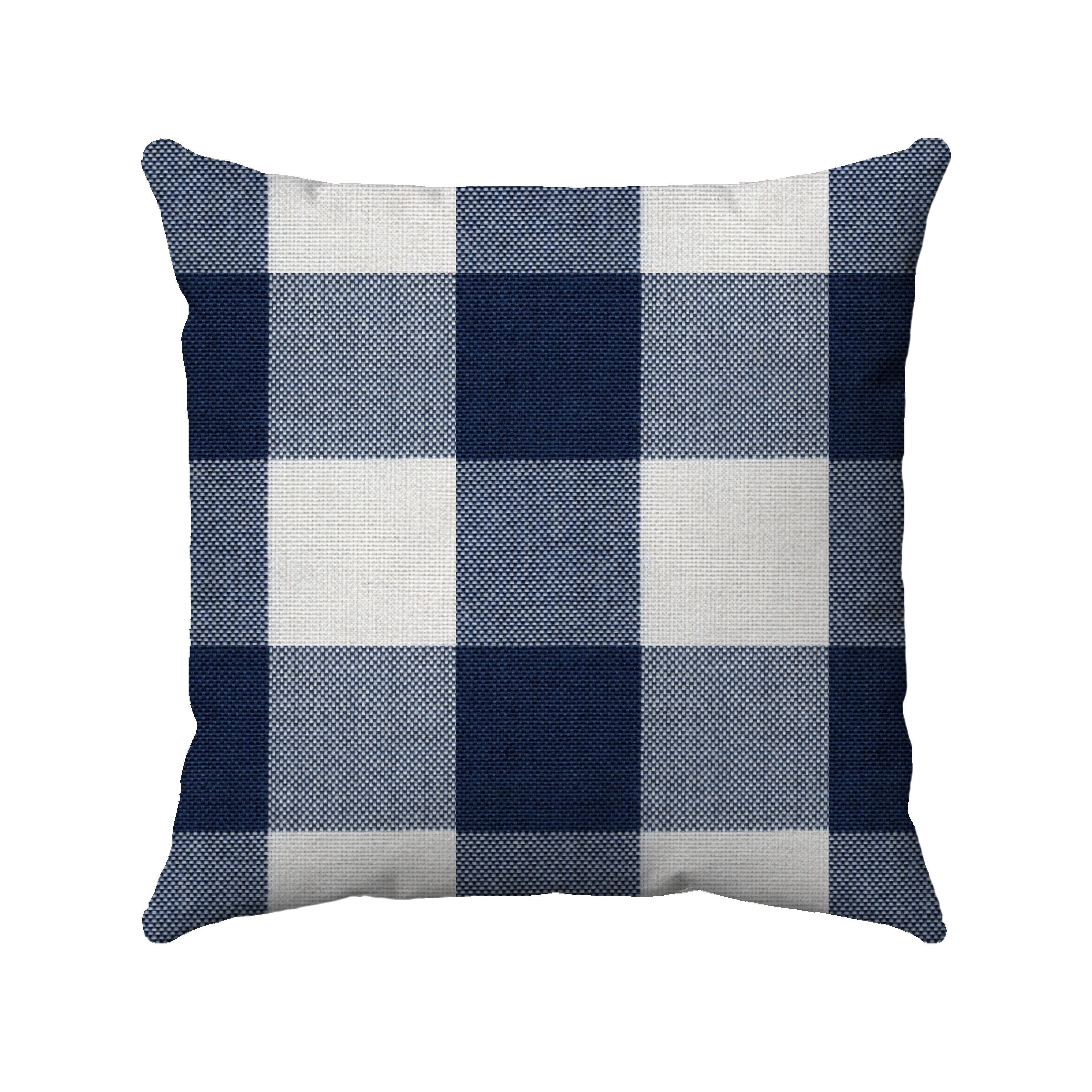 Blue plaid store throw pillows